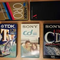 Videocassette VHS da 120, 180, 240 min. e custodie
