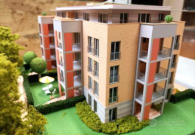 Modello condomino moderno , plastici treni H0