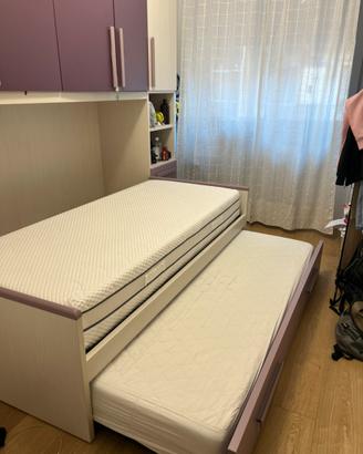 Letti singoli estraibili con matetassi inclusi