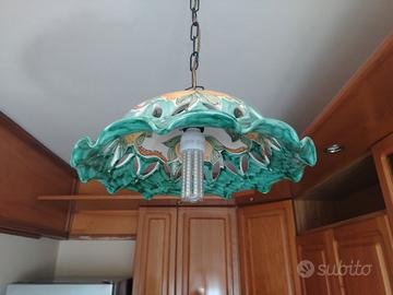 Lampadario e placche interruttore ceramica Vietri