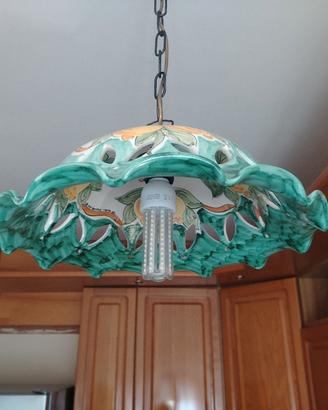 Lampadario e placche interruttore ceramica Vietri