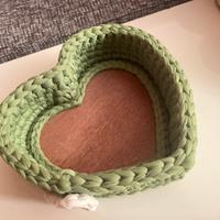 Cestino portaoggetti cuore fatto a mano