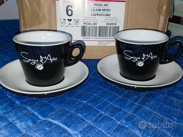 6 tazze cappuccino più piattini Nuovi imballati