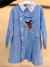 Grembiule asilo tg 2 e 4 anni con ricamo Leonardo