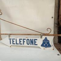 insegna vintage smalto telefono gettoni 