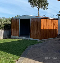 Box lamiera deposito Acciaio 403x269cm fin legno