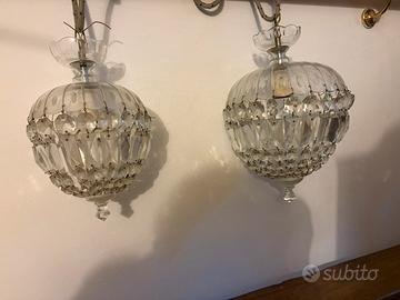 Coppia di lampadari vintage periodo anni 40 -60