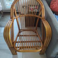 poltrona in vimini anni 70