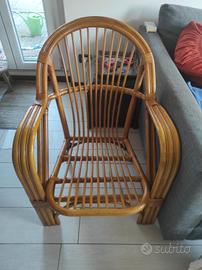 poltrona in vimini anni 70