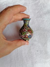 piccolo vaso cloisonné miniatura da collezione 