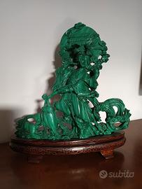 Scultura in malachite naturale – Cina, XX s