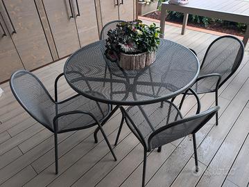 tavolo rotondo da esterno e 4 sedie