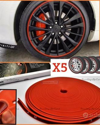 Anello Protezione Cerchi in lega per PEUGEOT ROSSO