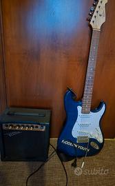 Chitarra elettrica con amplificatore