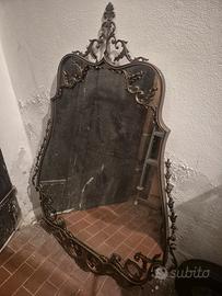 Specchiera d'epoca Rococò - Stile Luigi XV- Ottone