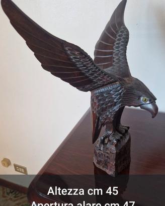  AQUILE IN LEGNO SCOLPITO A MANO  