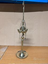 Lucerna fiorentina ad olio in ottone 4 fiamme