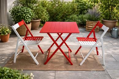 Set Tavolino + 2 Sedie da esterno bicolore