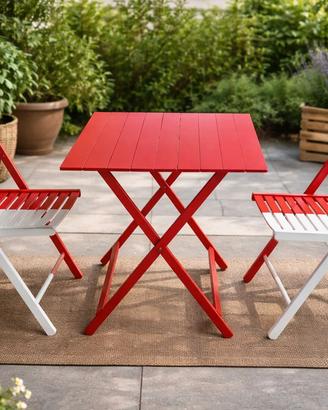 Set Tavolino + 2 Sedie da esterno bicolore