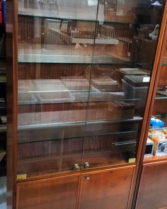 Libreria noce classica 2 ante vetro
