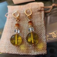 Orecchini con Ambra messicana naturale