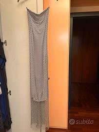 Abito lungo in rete grigio/argento Zara