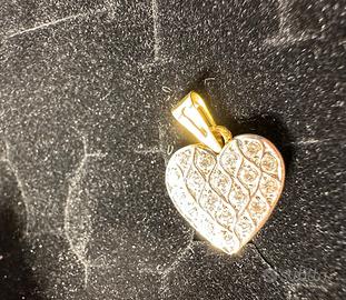 Ciondolo Cuore di Diamanti oro 18Kt