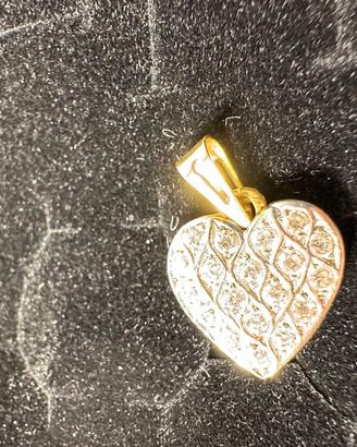 Ciondolo Cuore di Diamanti oro 18Kt