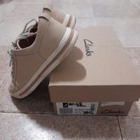 sneakers clarks beige in pelle