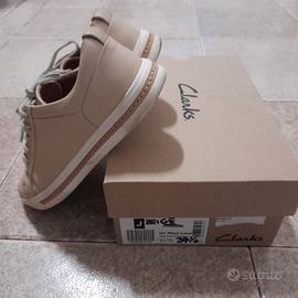 sneakers clarks beige in pelle