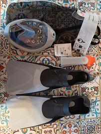 maschera e pinne kit easy breath tribord/decatlon