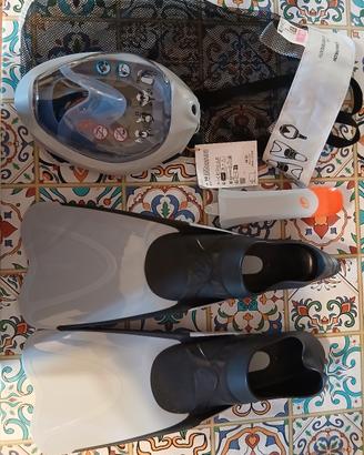 maschera e pinne kit easy breath tribord/decatlon