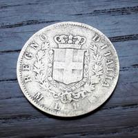ARGENTO _ 1 lira 1867M ITALIA REGNO _LEGGI
