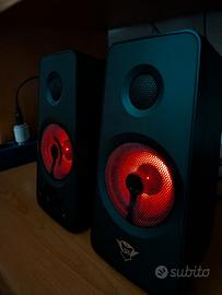 Speaker PC Trust Gaming Led Rosso USB + AUX
