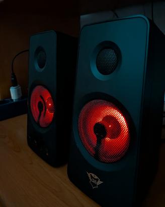 Speaker PC Trust Gaming Led Rosso USB + AUX
