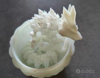 Drago Bianco Fluorescente 3D da collezione