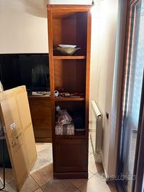 libreria con cassetti in stile antico legno noce