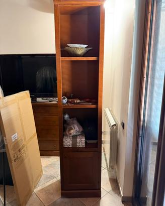 libreria con cassetti in stile antico legno noce