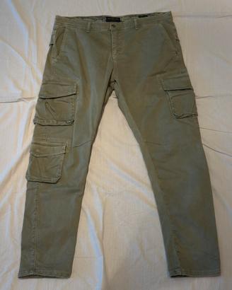 Pantaloni Cargo Nuvolari Uomo Taglia 52 L/XL Oliva
