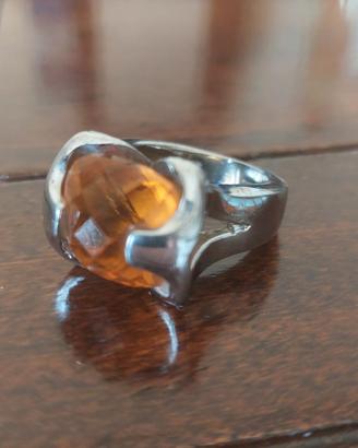 anello argento e quarzo citrino
