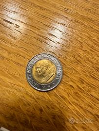 Moneta 500 Lire Vaticano Papa Giovanni Paolo II