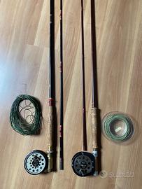 Canne, mulinelli e code pesca a mosca