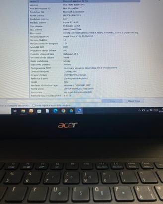 Notebook Acer funzionante + alimentatore