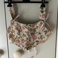 Top bustier floreale in stile corsetto
