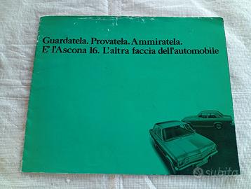 Opel Ascona 16 Depliant Brochure originale