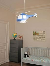 LAMPADA A SOSPENSIONE PER BAMBINI ELICOTTERO BLU