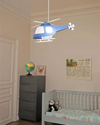 LAMPADA A SOSPENSIONE PER BAMBINI ELICOTTERO BLU