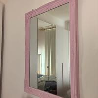 Specchio rosa legno