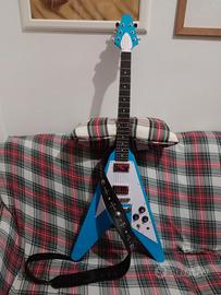 chitarra Epiphone Flying v 70s Maui Blue 