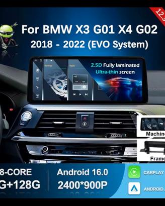 Autoradio Android 16 per BMW X3/X4 Carplay Android